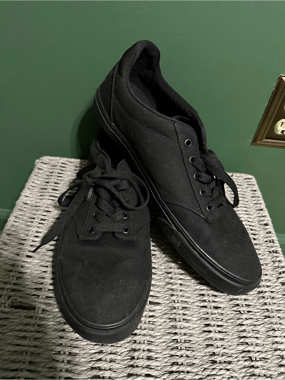 Vans Black Canvas Men's Casual Lace-Up Shoes size 13